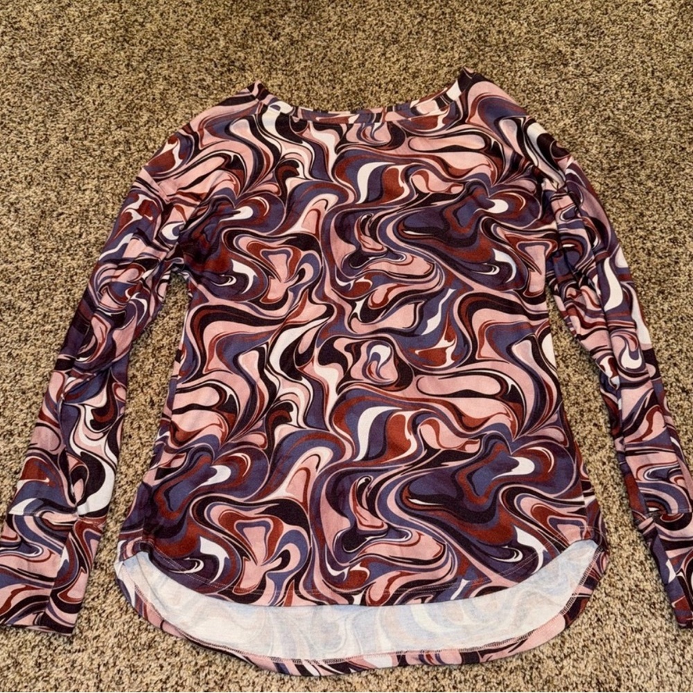 Nallie and Millie Abstract Swirl Long Sleeve Top
